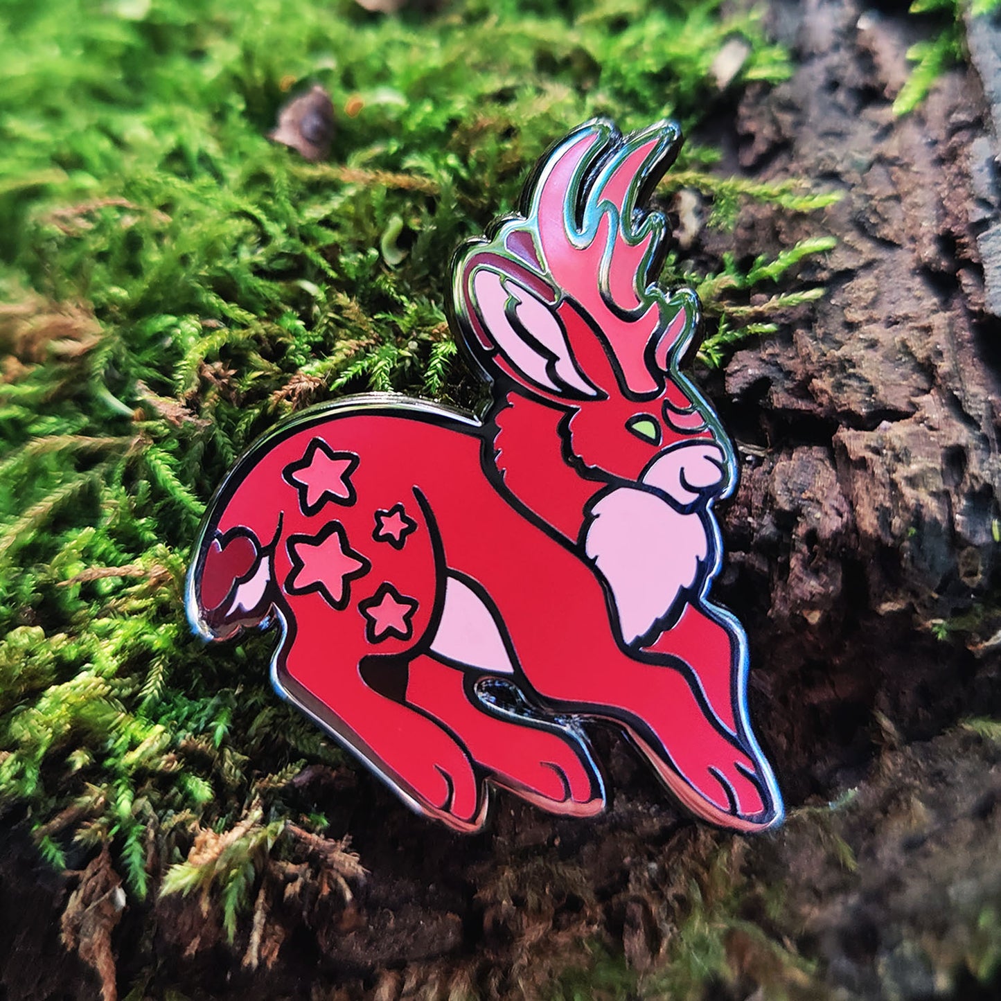 Blood Moon Jackalope • Glow in the Dark Enamel Pin