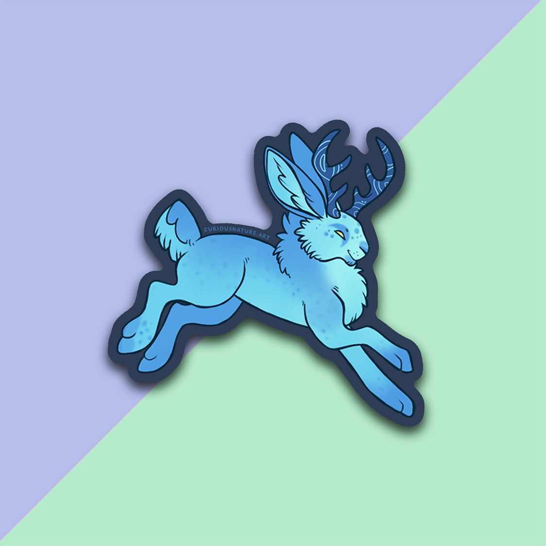 Leaping Blue Moon Jackalope • Sticker