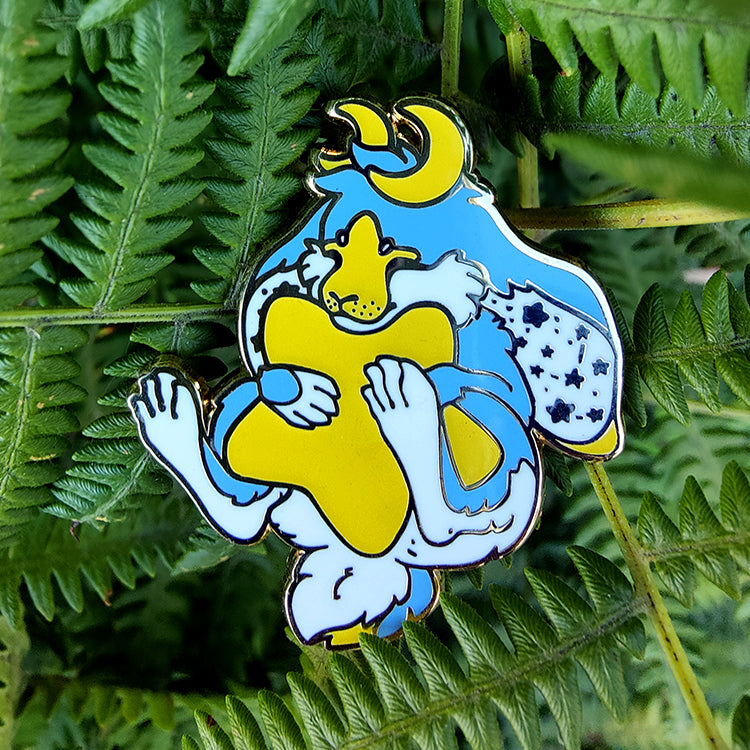 Starry Moon Jackalope • Glow in the Dark Enamel Pin • Guest Artist: Wisparia