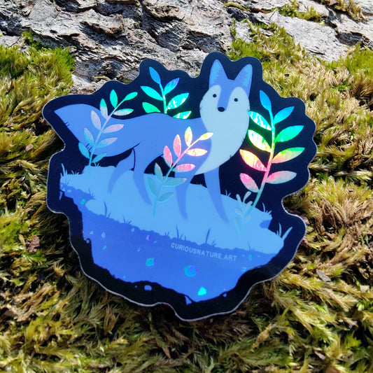 Lost Fox • Holographic Vinyl Sticker
