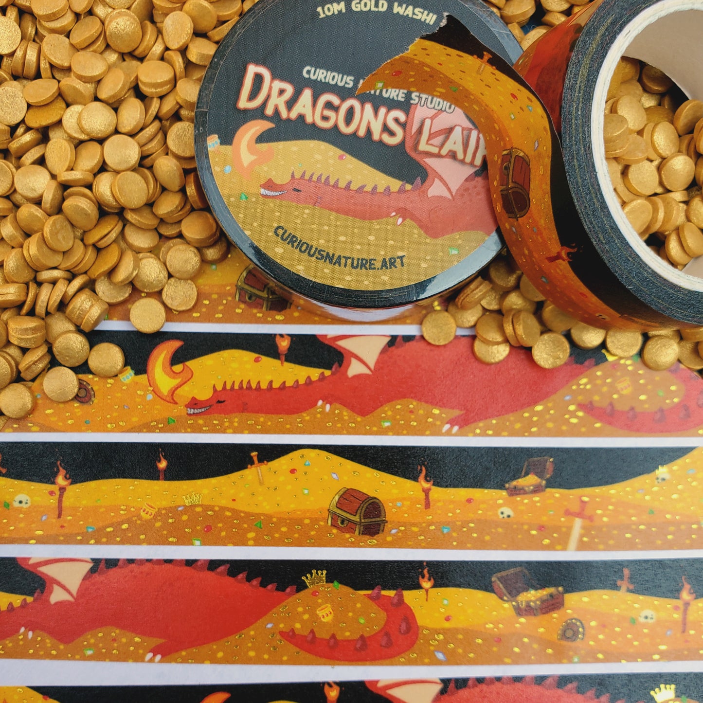 Dragons Lair • Gold Foil Washi Tape