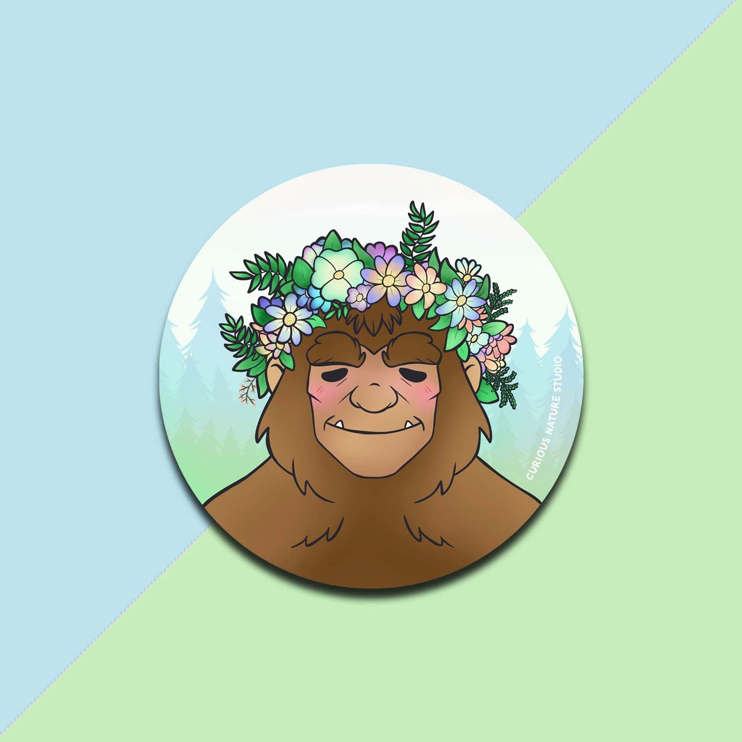 Flower Crown Bigfoot • Vinyl Sticker