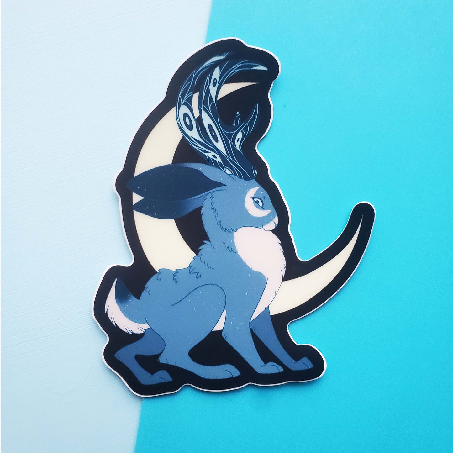 Blue Moon Jackalope • Glow in the Dark Vinyl Sticker
