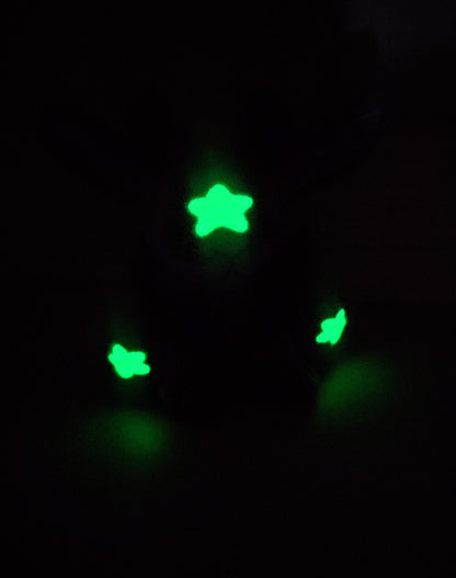 Mini Black Moon Jackalope • Glow in the Dark Keychain Plushie
