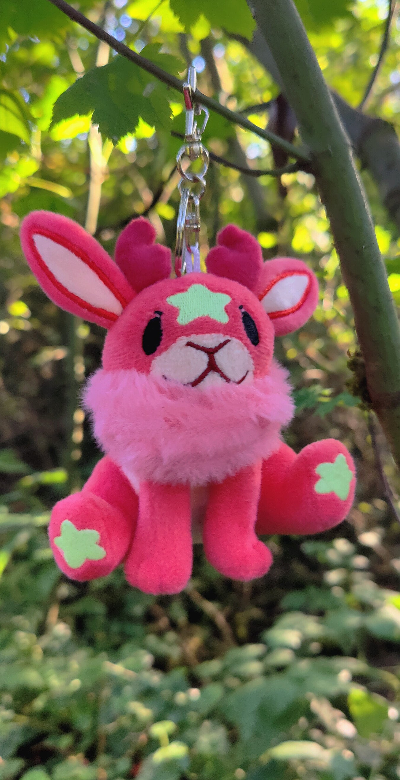 Mini Blood Moon Jackalope • Glow in the Dark Keychain Plushie