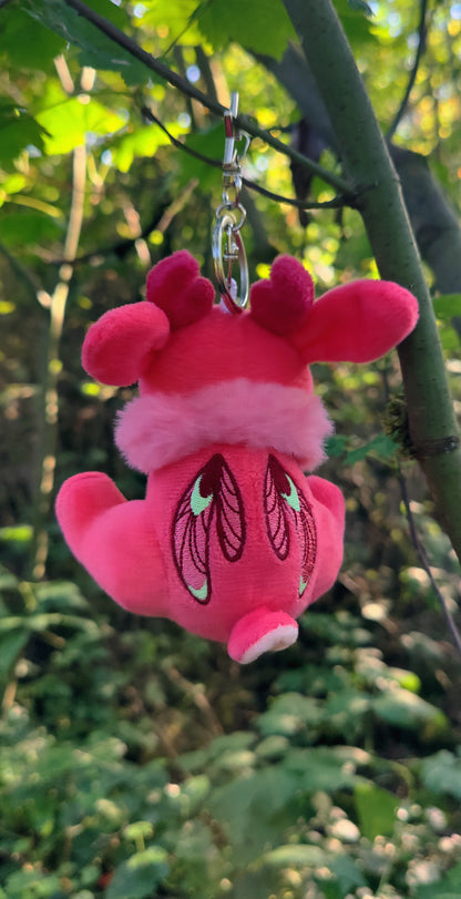 Mini Blood Moon Jackalope • Glow in the Dark Keychain Plushie