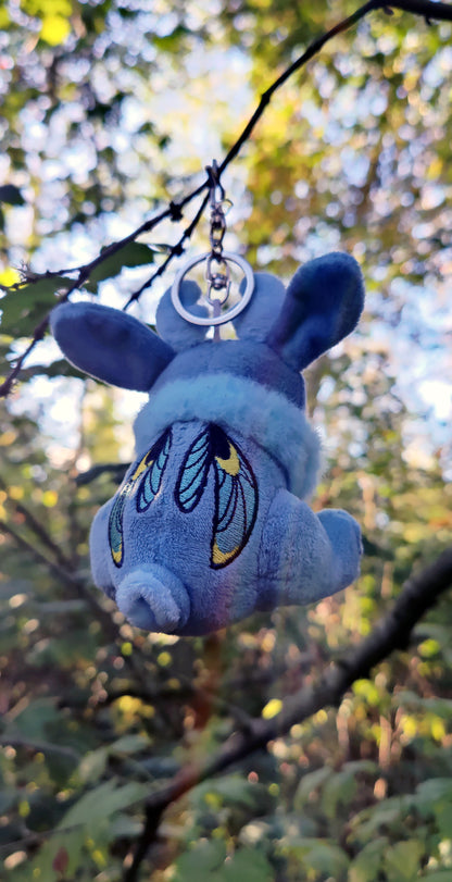 Mini Blue Moon Jackalope • Glow in the Dark Keychain Plushie