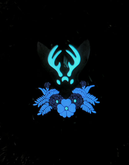 Blue Moon Bloom • Glow in the Dark Enamel Pin