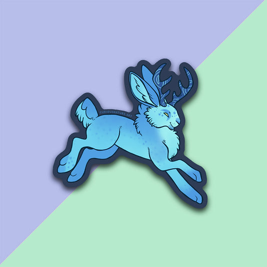 Blue Moon Jackalope Leap • Sticker