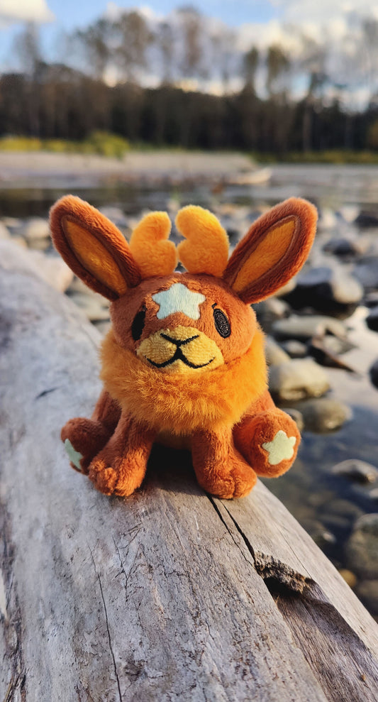 Mini Havest Moon Jackalope • Glow in the Dark Keychain Plushie