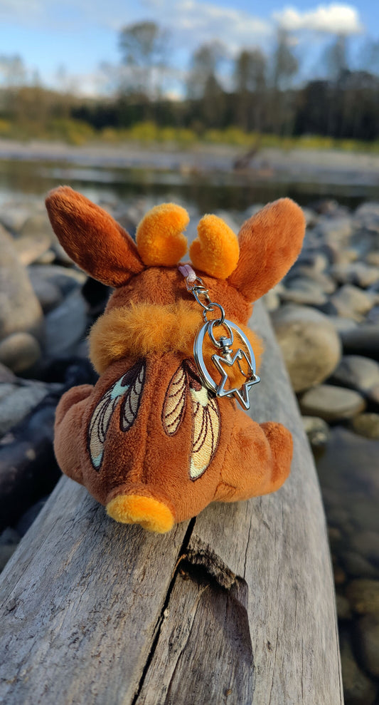 Mini Havest Moon Jackalope • Glow in the Dark Keychain Plushie