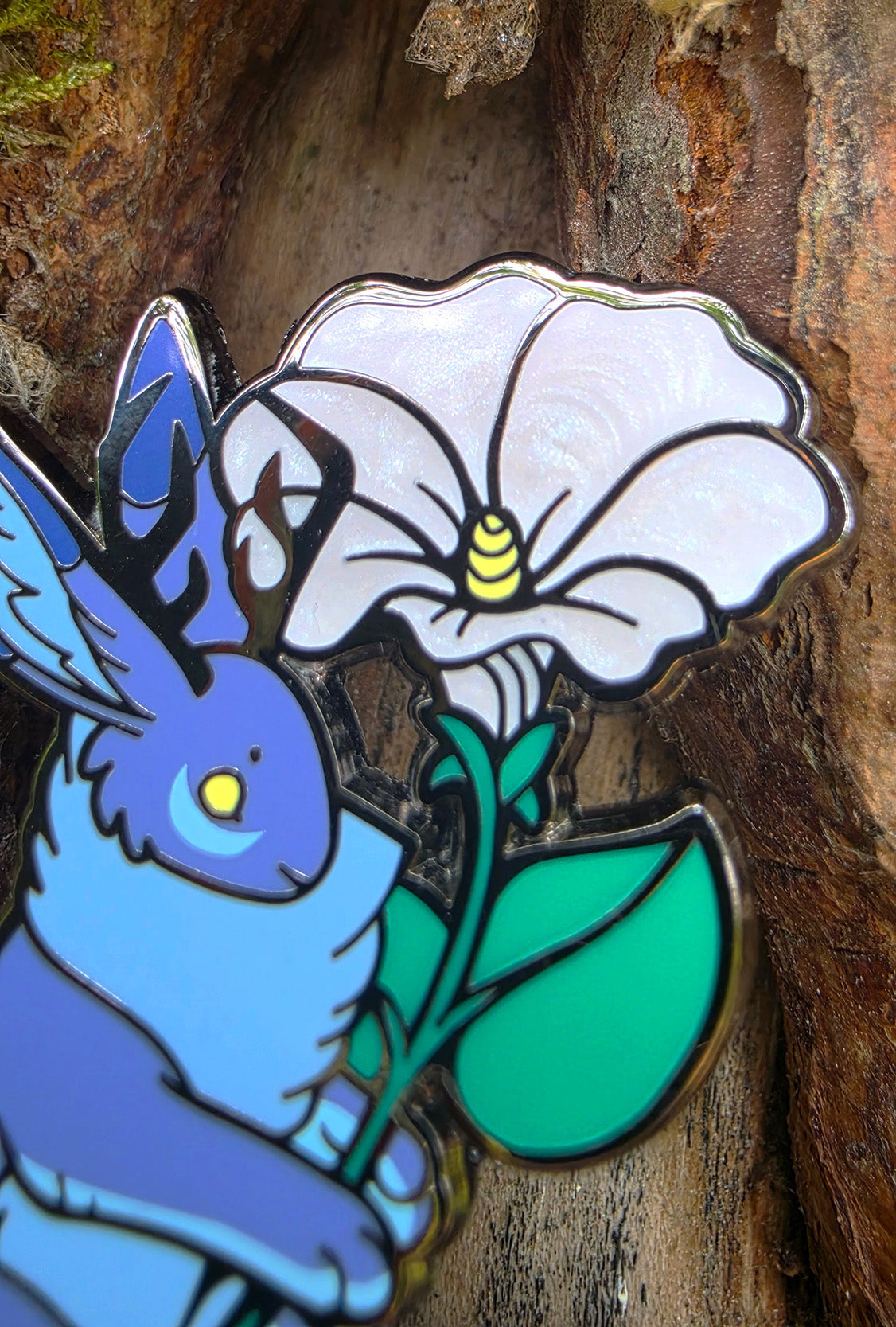 Moon Blossom • Pearlescent Enamel Pin