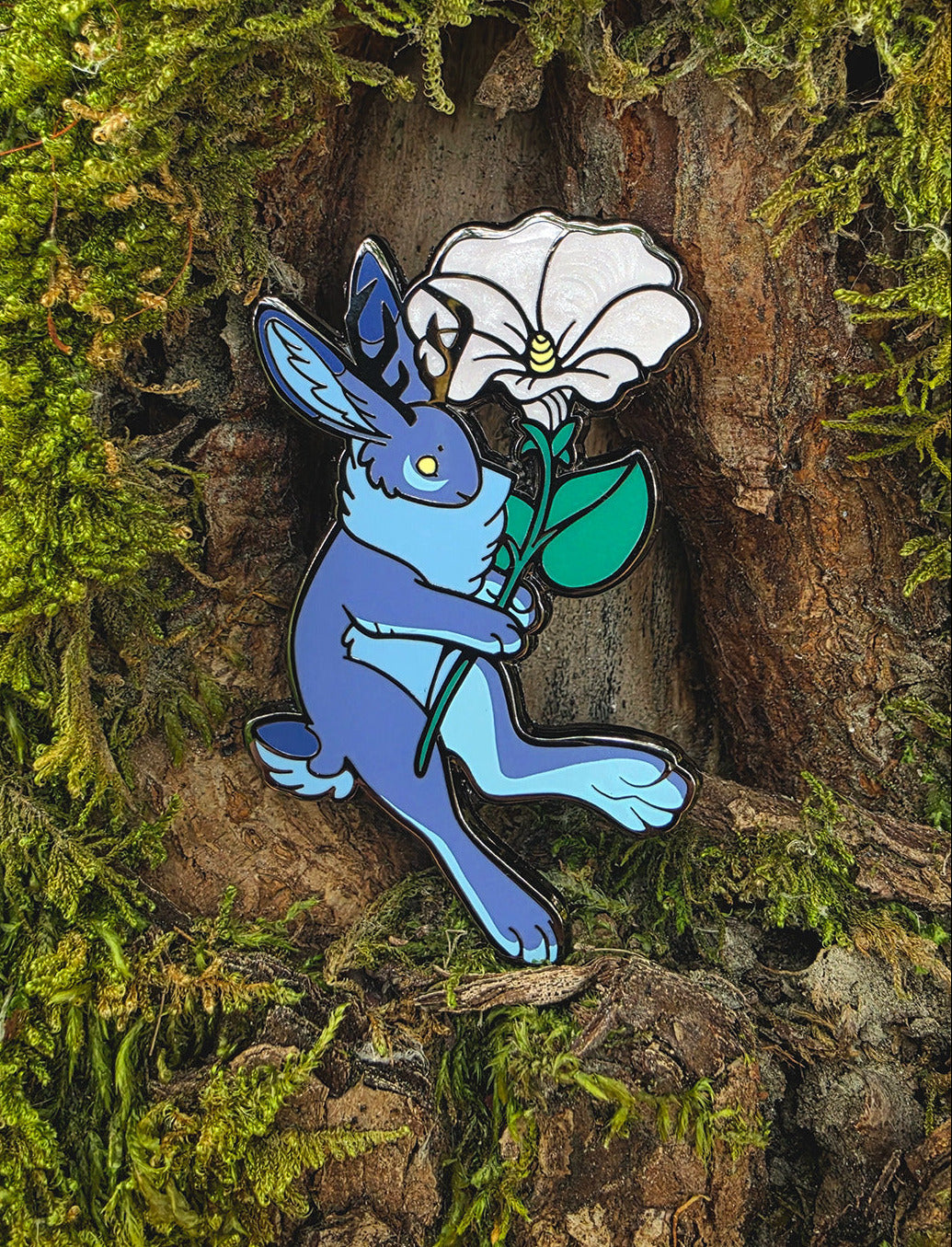 Moon Blossom • Pearlescent Enamel Pin
