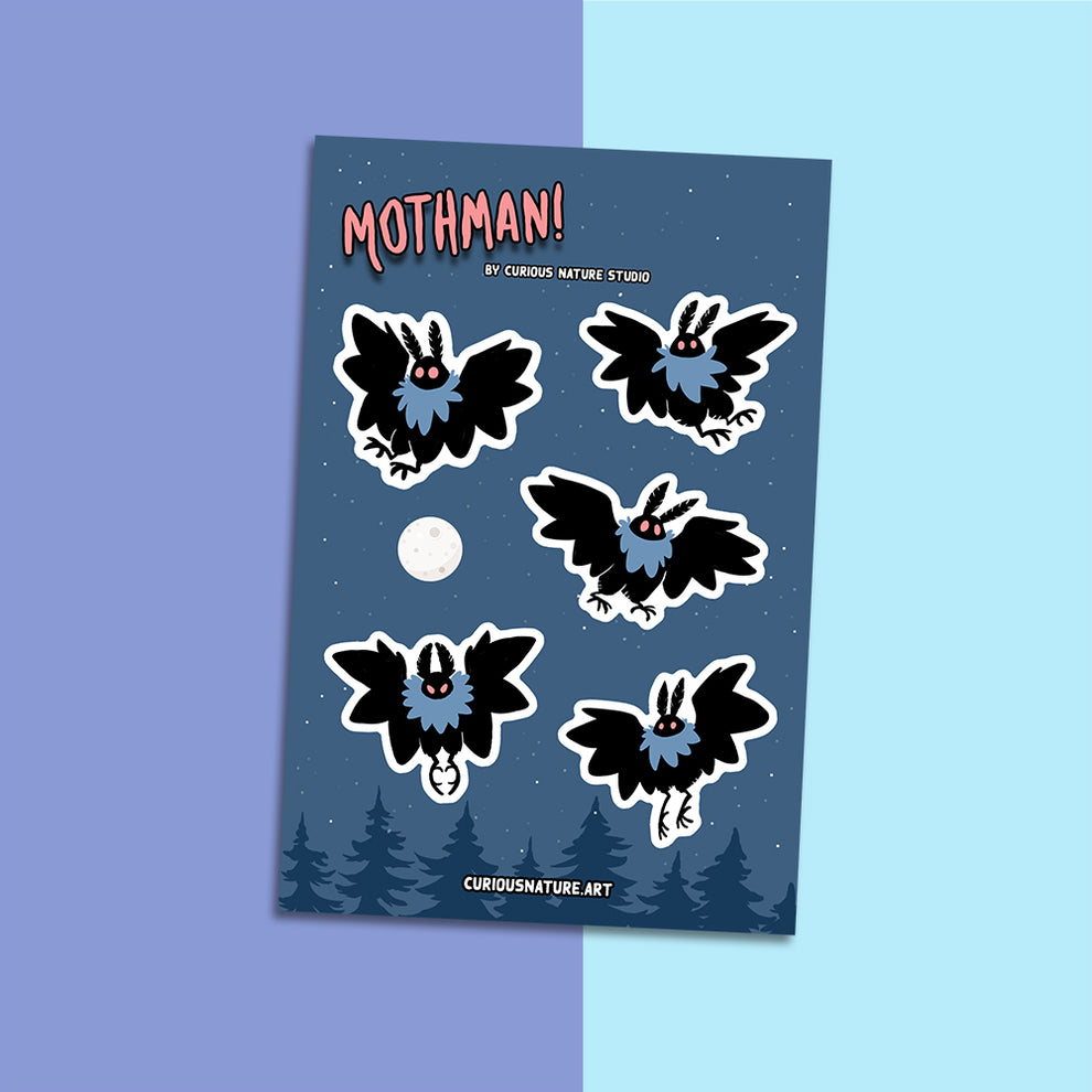 Mothman • Sticker Sheet – Curious Nature Studio