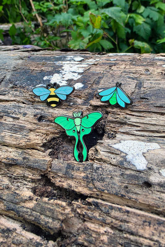 Tiny Insects • Glow in the Dark Mini Enamel Pin Set