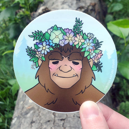 Flower Crown Bigfoot • Vinyl Sticker